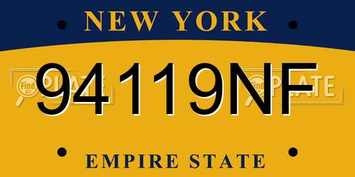 94119NF New York License Plate