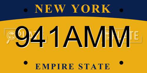 941AMM New York License Plate