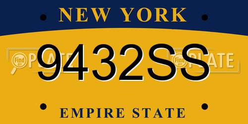 9432SS New York License Plate
