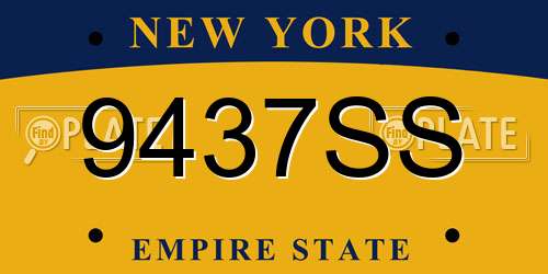 9437SS New York License Plate