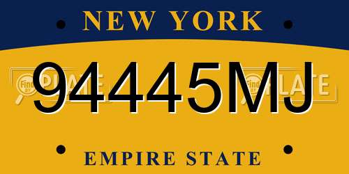 94445MJ New York License Plate