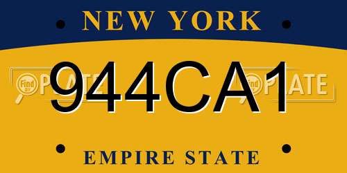 944CA1 New York License Plate