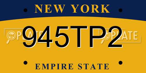 945TP2 New York License Plate