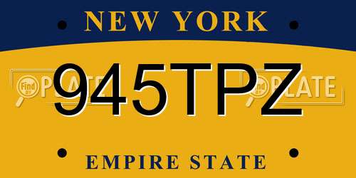 945TPZ New York License Plate