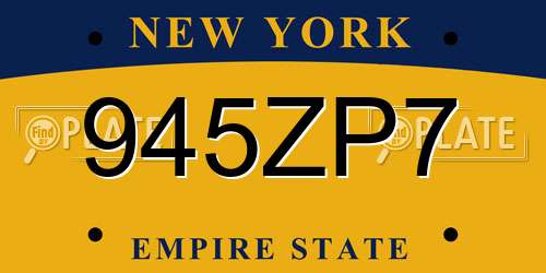 945ZP7 New York License Plate