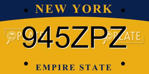 945ZPZ New York License Plate