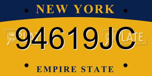 94619JC New York License Plate