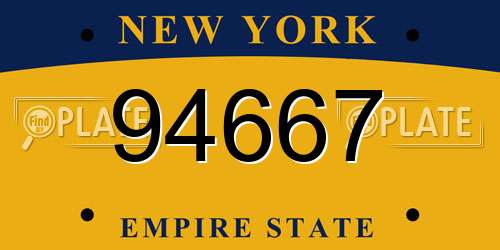 94667 New York License Plate