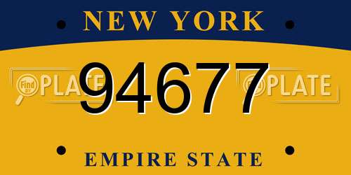 94677 New York License Plate