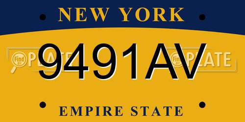 9491AV New York License Plate