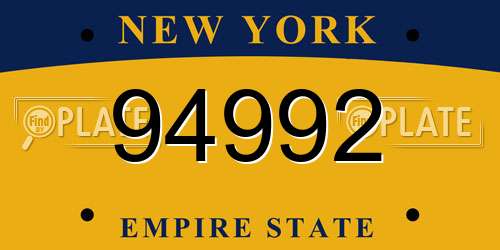 94992 New York License Plate
