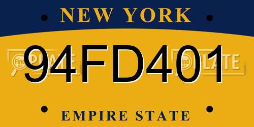 94FD401 New York License Plate