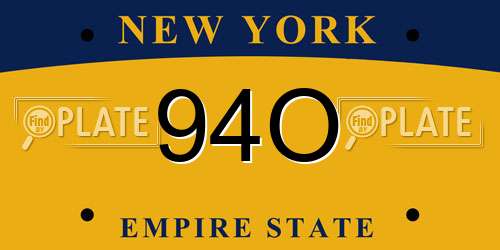 94O New York License Plate
