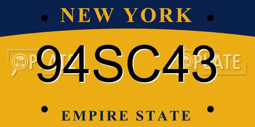 94SC43 New York License Plate