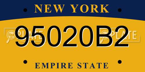 95020B2 New York License Plate