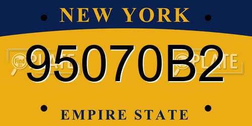 95070B2 New York License Plate