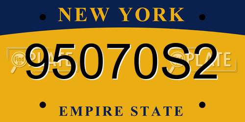 95070S2 New York License Plate
