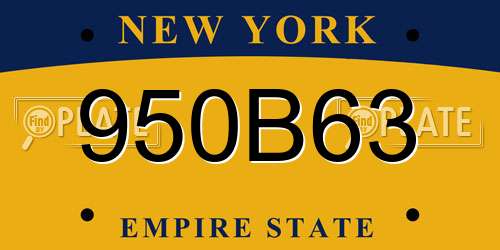 950B63 New York License Plate