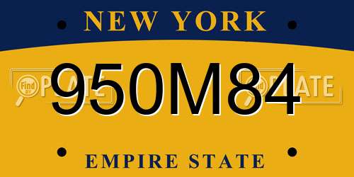 950M84 New York License Plate