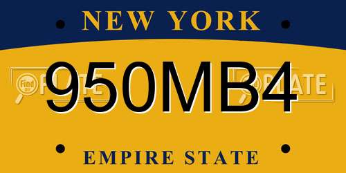 950MB4 New York License Plate