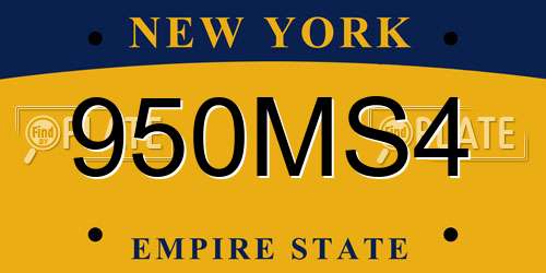 950MS4 New York License Plate