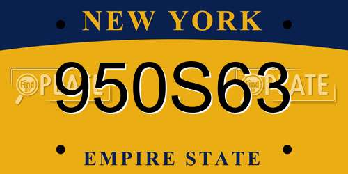 950S63 New York License Plate