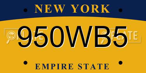 950WB5 New York License Plate