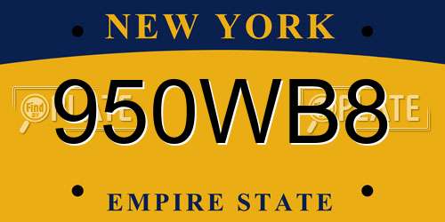 950WB8 New York License Plate