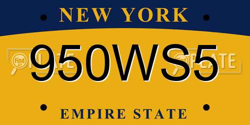 950WS5 New York License Plate