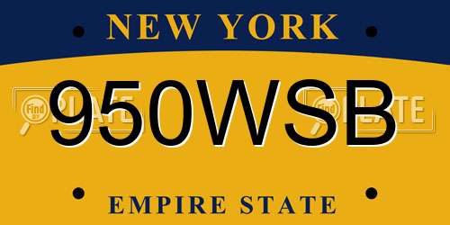 950WSB New York License Plate