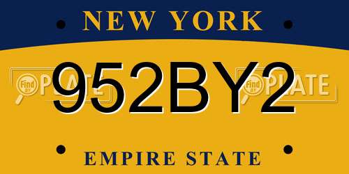 952BY2 New York License Plate