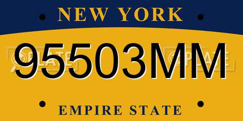 95503MM New York License Plate