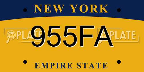 955FA New York License Plate