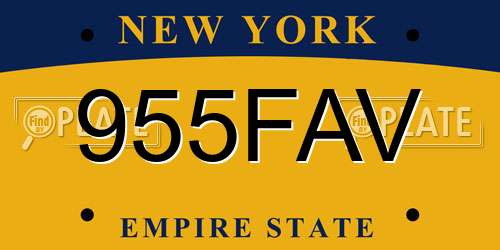 955FAV New York License Plate