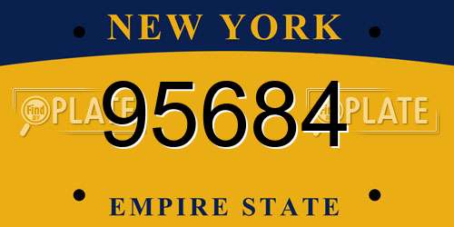 95684 New York License Plate