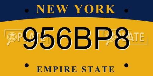 956BP8 New York License Plate