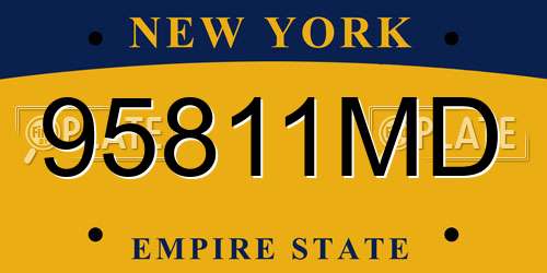 95811MD New York License Plate