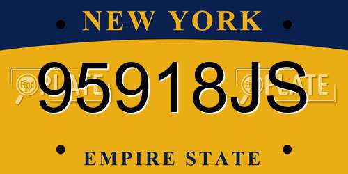 95918JS New York License Plate