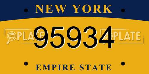 95934 New York License Plate