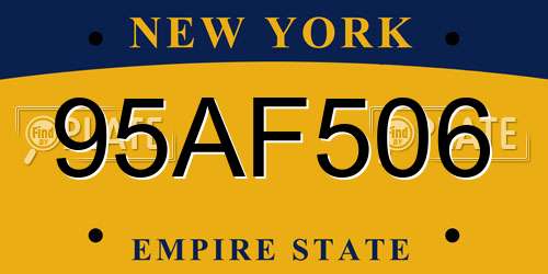 95AF506 New York License Plate