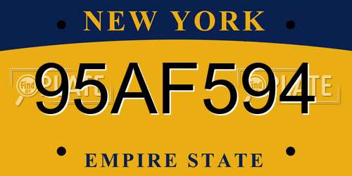95AF594 New York License Plate