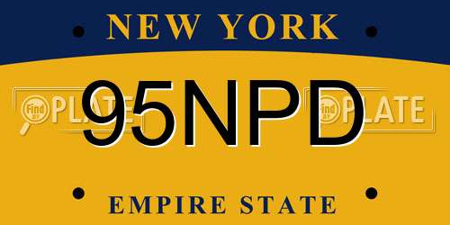 95NPD New York License Plate