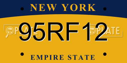 95RF12 New York License Plate