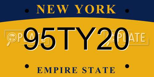 95TY20 New York License Plate