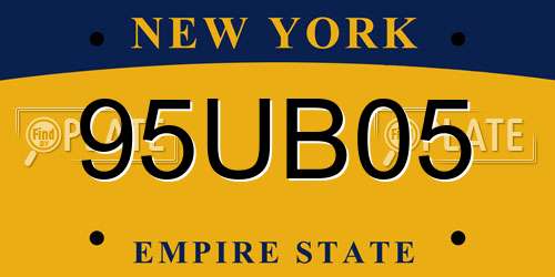 95UB05 New York License Plate