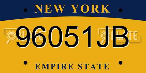 96051JB New York License Plate