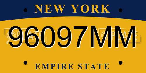 96097MM New York License Plate