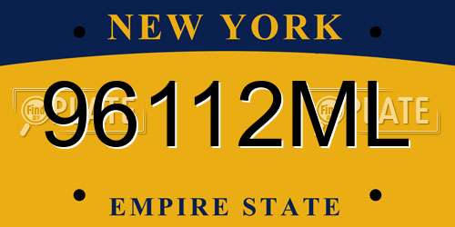 96112ML New York License Plate