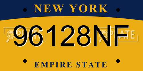 96128NF New York License Plate
