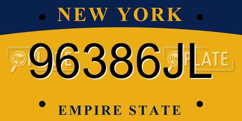 96386JL New York License Plate